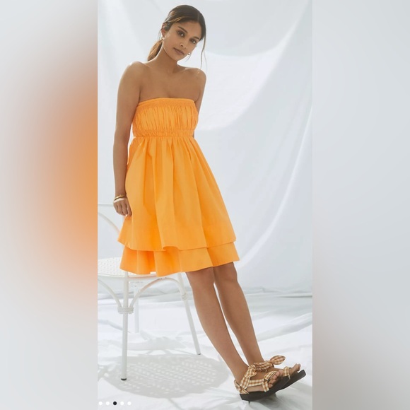 Anthropologie Maeve Galena Mini Dress, orange, large - Picture 1 of 12